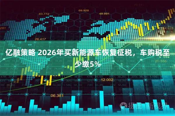 亿融策略 2026年买新能源车恢复征税，车购税至少缴5%