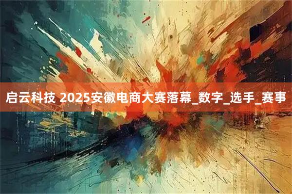 启云科技 2025安徽电商大赛落幕_数字_选手_赛事